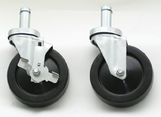 Advance Tabco EC-25-X Special Value Wire Shelving Rubber Swivel Stem Casters 5" - 4/set (2 w/ Brakes)