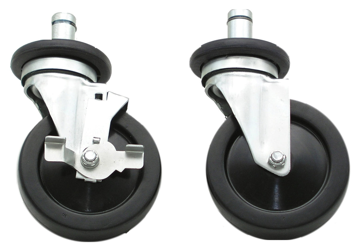 Advance Tabco EC-25-X Special Value Wire Shelving Rubber Swivel Stem Casters 5" - 4/set (2 w/ Brakes)