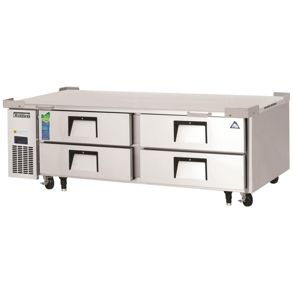 Everest Refrigeration ECB72D4 2-Section 4 Drawer Refrigerated Chef Base 72" - 115V