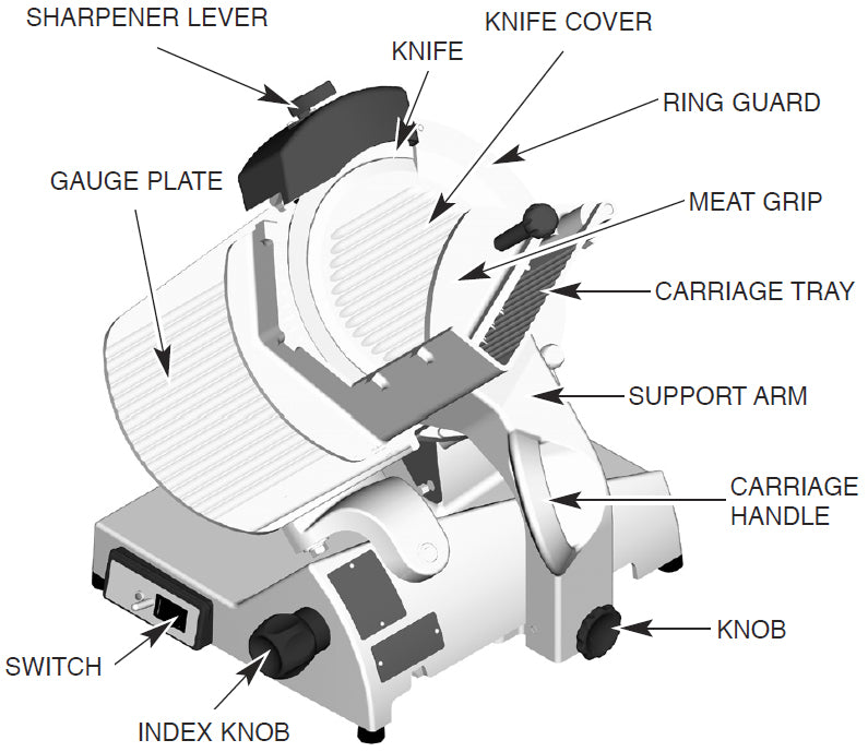 Hobart Centerline EDGE12-11 Edge Series Medium Duty Manual Meat Slicer 12" - 120v, 1/2 hp