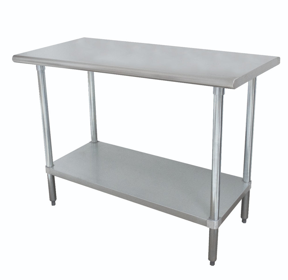 Advance Tabco ELAG-248-X Special Value Stainless Steel Work Table with Adjustable Galvanized Undershelf and Legs 96" x 24"