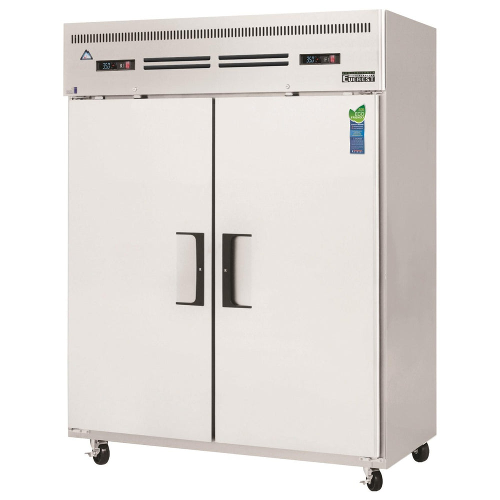 Everest Refrigeration ESWRF2 2-Section 2 Solid Wide Door Reach-In Dual Temp Refrigerator/Freezer Combo 59" -115V