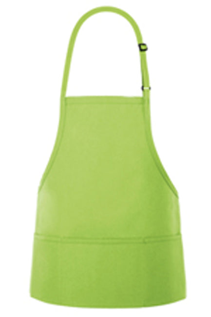 Fame Fabrics F10-82611 Bib Apron with 3 Divisional Pockets 28"W x 24"L - Lime