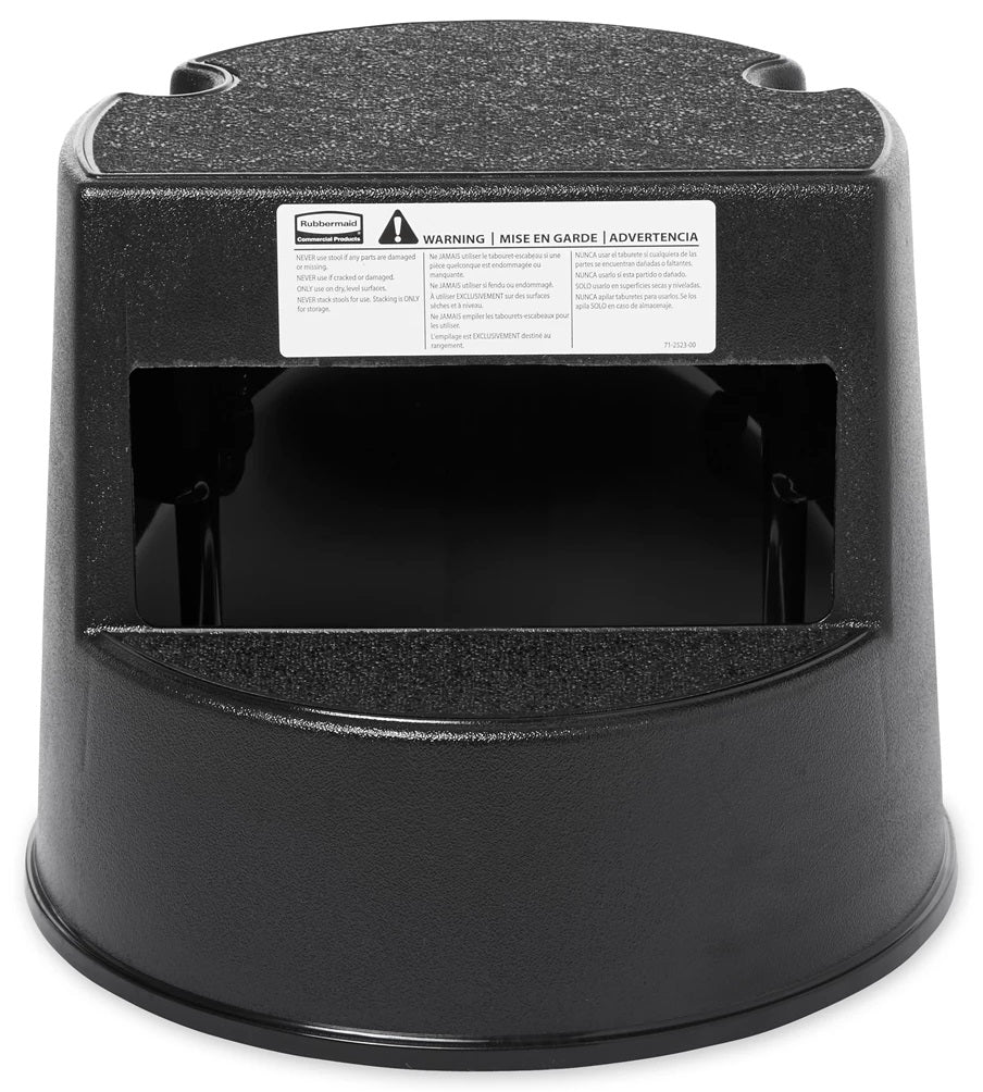 Rubbermaid FG252300BLA Plastic 2-Step Stepstool - 350 lb. Capacity -  Black