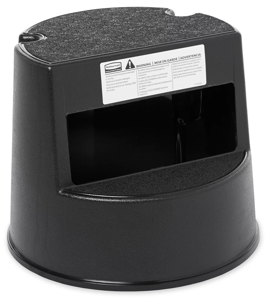 Rubbermaid FG252300BLA Plastic 2-Step Stepstool - 350 lb. Capacity -  Black