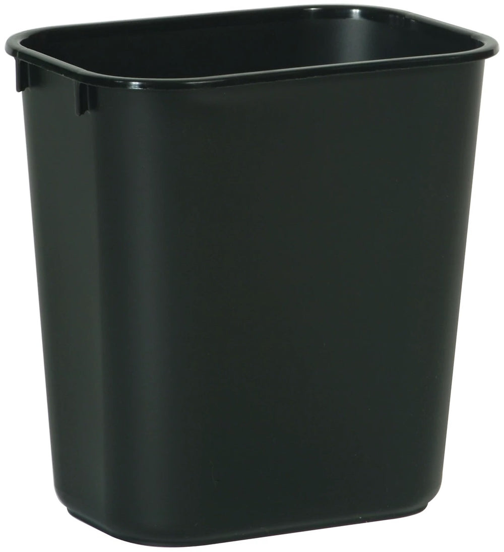Rubbermaid FG295500BLA Small Rectangular Wastebasket / Trash Can 13 Qt. (3-1/4 Gal.) - Black
