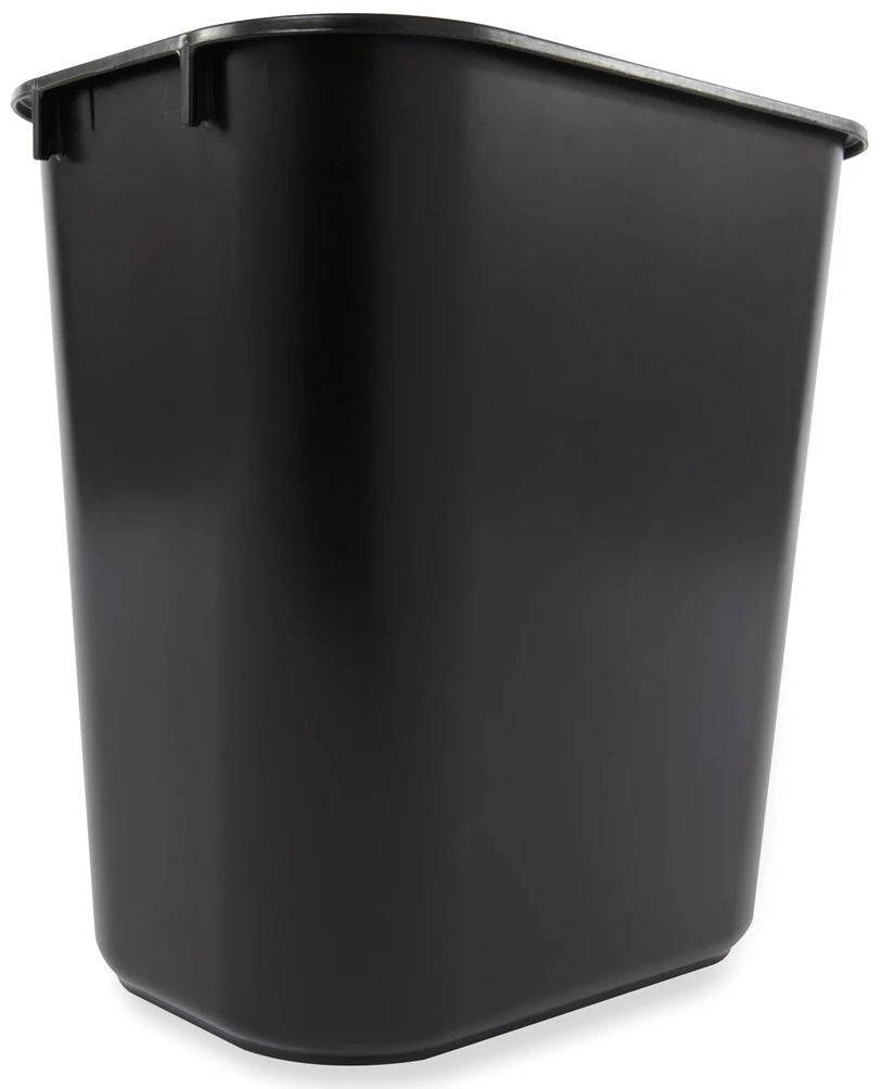 Rubbermaid FG295500BLA Small Rectangular Wastebasket / Trash Can 13 Qt. (3-1/4 Gal.) - Black