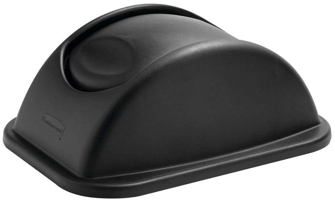 Rubbermaid FG306600BLA Untouchable Swing-Top Dome Lid for for 28 Qt. (7 Gal.) Wastebasket - Black