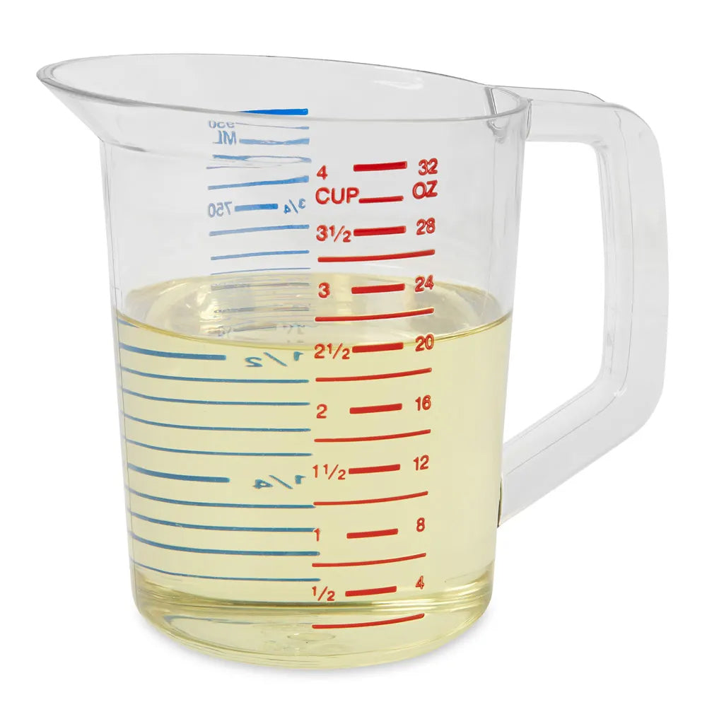 Rubbermaid FG321600CLR Bouncer Polycarbonate Plastic Measuring Cup - 1 Qt. - Clear