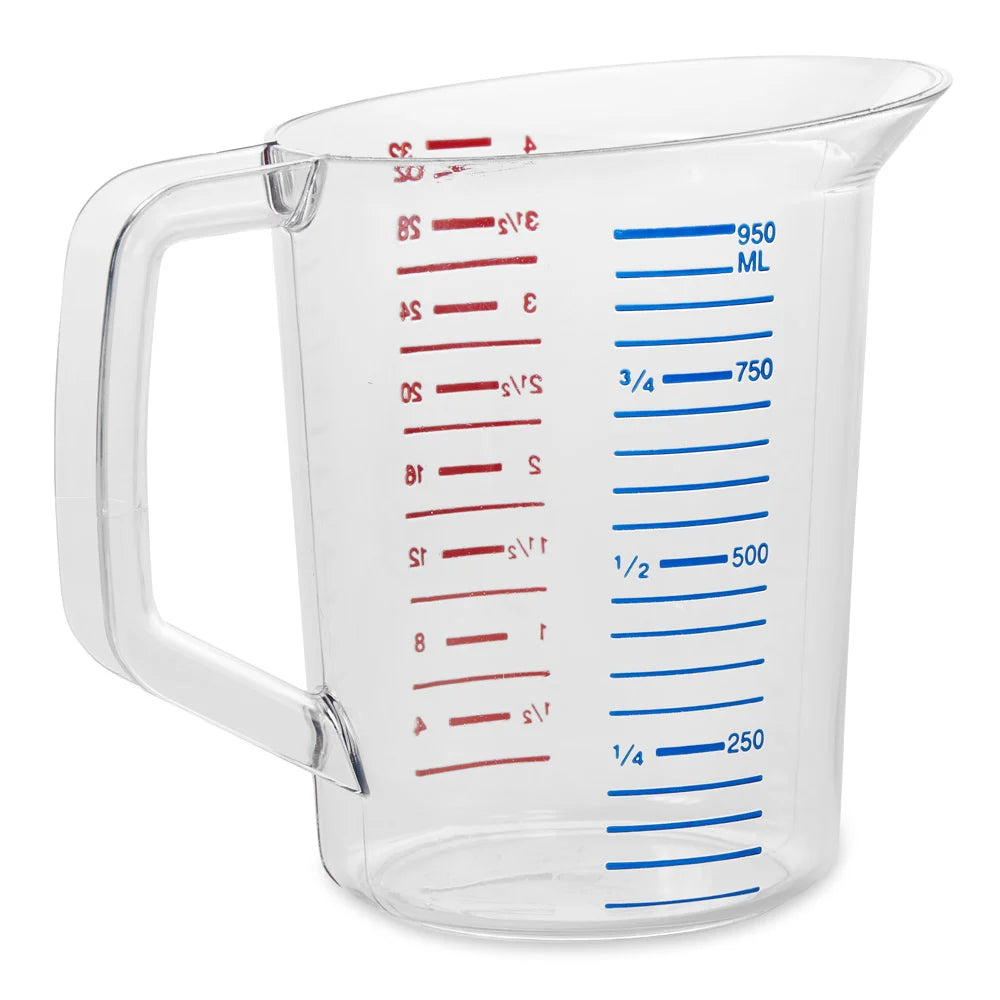 Rubbermaid FG321600CLR Bouncer Polycarbonate Plastic Measuring Cup - 1 Qt. - Clear