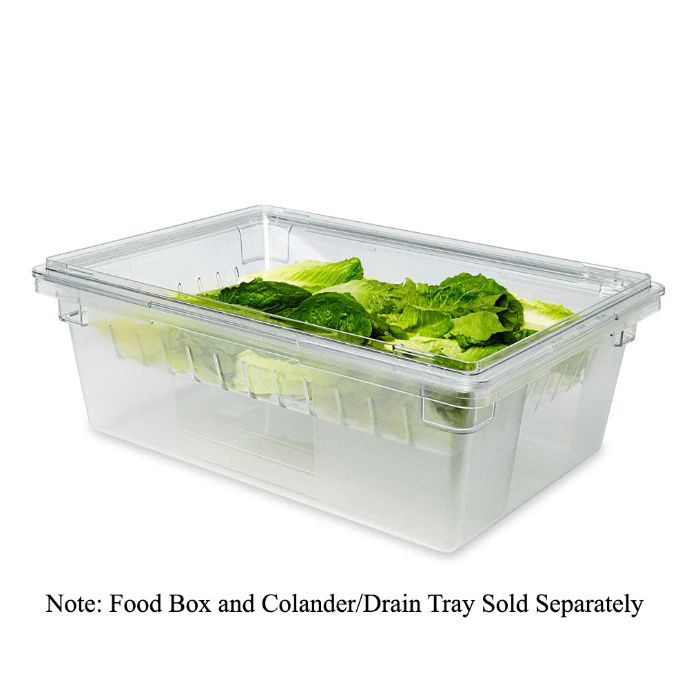 Rubbermaid FG330300CLR Polycarbonate Food / Tote Box Colander/Drain Tray 26"L x 18"W x 5"H - Clear