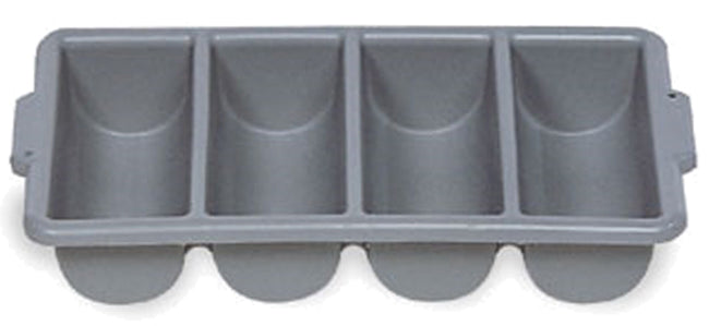 Rubbermaid FG336200GRAY Plastic 4-Compartment Cutlery Bin - Gray