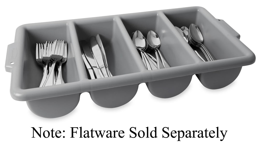 Rubbermaid FG336200GRAY Plastic 4-Compartment Cutlery Bin - Gray