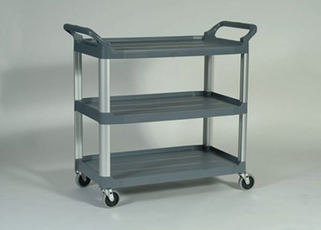 Rubbermaid FG409100GRAY Xtra 3 Shelf Utility Cart / Bus Cart 40" x 20" x 37"H - Gray - 300 lb. Capacity