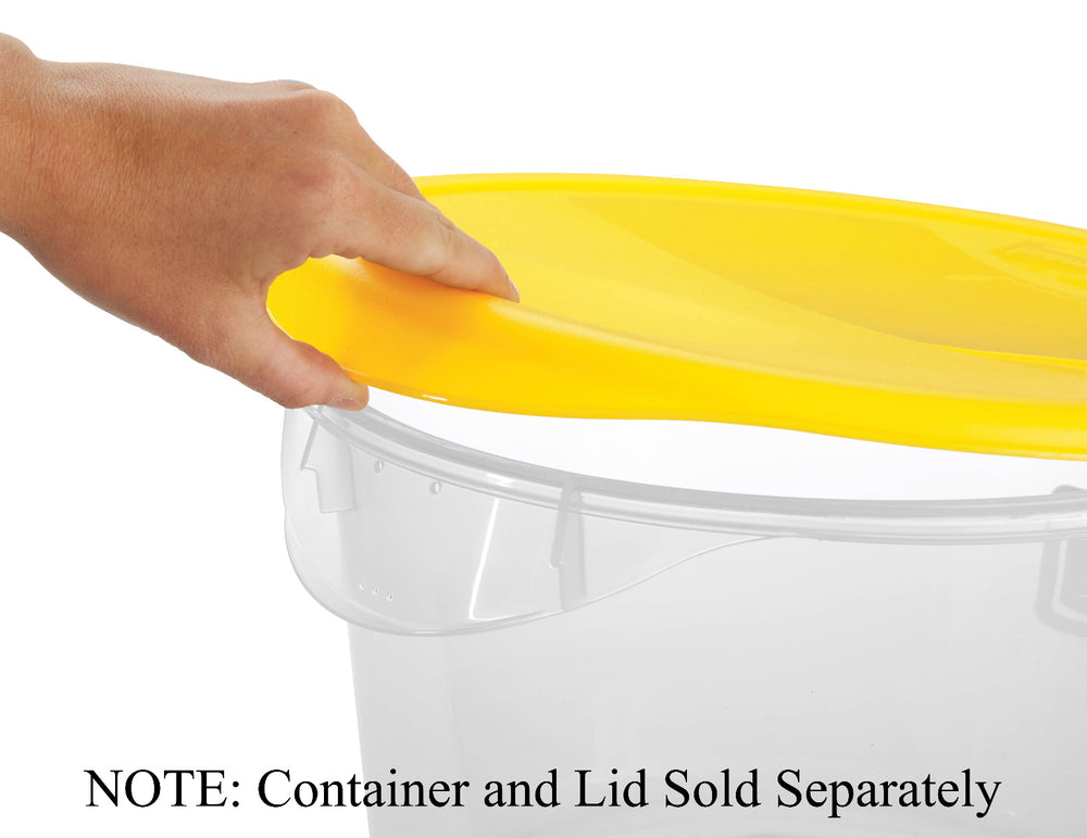 Rubbermaid FG572500YEL Polyethylene Round Food Storage Container Lid for 6-8 qt. - Yellow