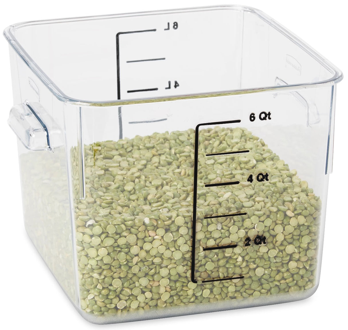 Rubbermaid FG630600CLR Space Saving Polycarbonate Square Food Storage Container 6 Qt. - Clear
