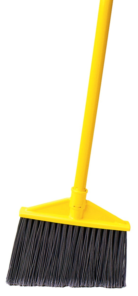 Rubbermaid FG637500GRAY Angled Broom with Gray Flagged Bristles and Vinyl Coated Metal Handle 56"