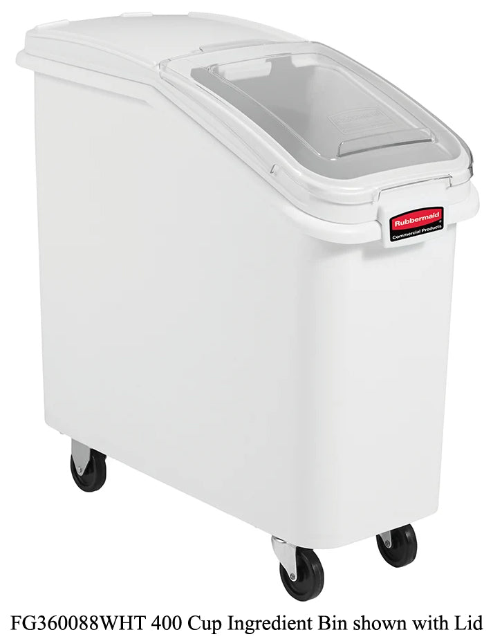 Rubbermaid FG9F7700CLR Ingredient Bin Sliding Lid with 32 oz. Scoop 29" x 12-1/10" - Clear - fits FG360088WHT