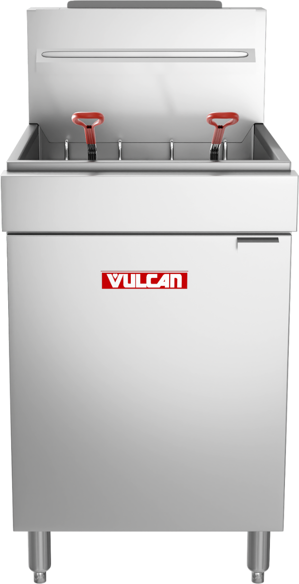 Vulcan LG500 Floor Model One Bank Natural Gas Fryer with Millivolt Thermostatic Controls 15-1/2" - Holds 65 to 70 lb. - 150,000 BTU