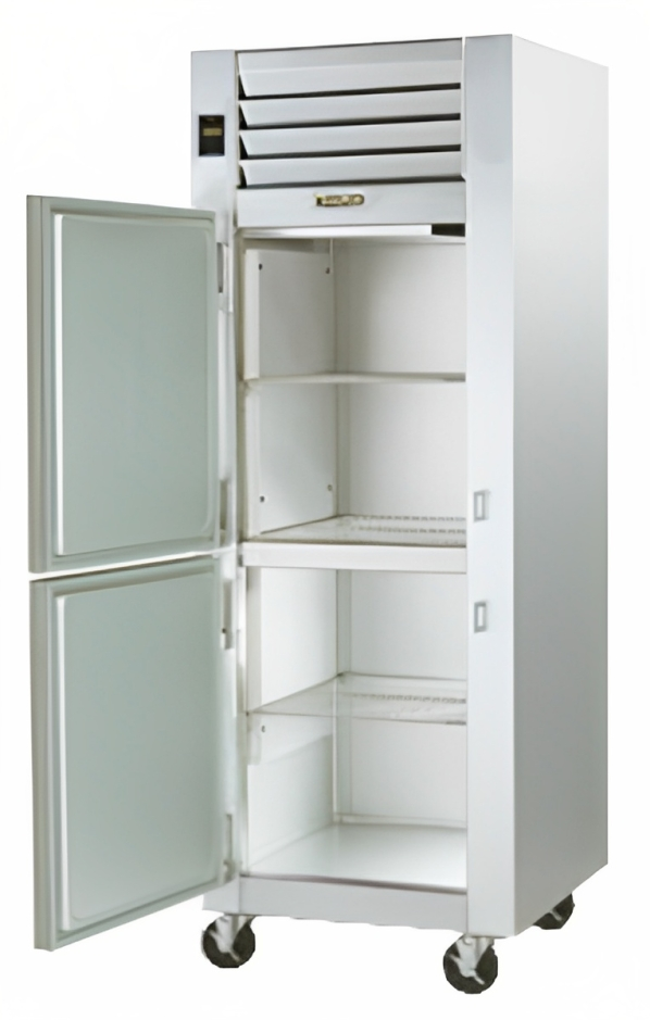 Traulsen G10001 1-Section Left Hinged 2 Solid Half Door Reach-In Refrigerator 30" - 24.2 Cu. Ft.