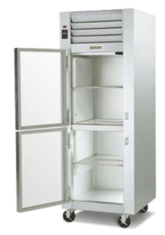 Traulsen G11001 1-Section Left Hinged 2 Glass Half Door Reach-In Refrigerator 30" - 24.2 Cu. Ft.