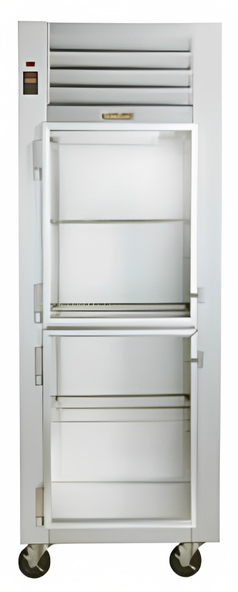 Traulsen G11001 1-Section Left Hinged 2 Glass Half Door Reach-In Refrigerator 30" - 24.2 Cu. Ft.