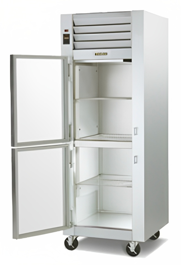 Traulsen G11001 1-Section Left Hinged 2 Glass Half Door Reach-In Refrigerator 30" - 24.2 Cu. Ft.