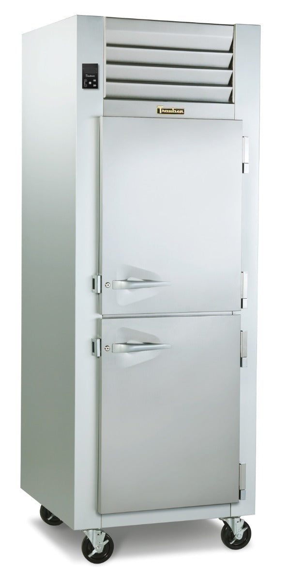 Traulsen G14301 1-Section Left Hinged 2 Solid Half Door Reach-In Hot Food Holding Cabinet 30" - 24 cu.ft. - 208v/115v