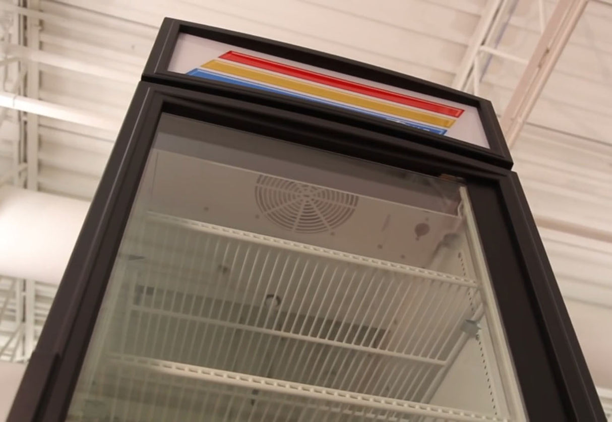 True GDM-49F-HC~TSL01 Black 2 Glass Swing Door Merchandiser Freezer 54" - 49 cu. ft. - 115v