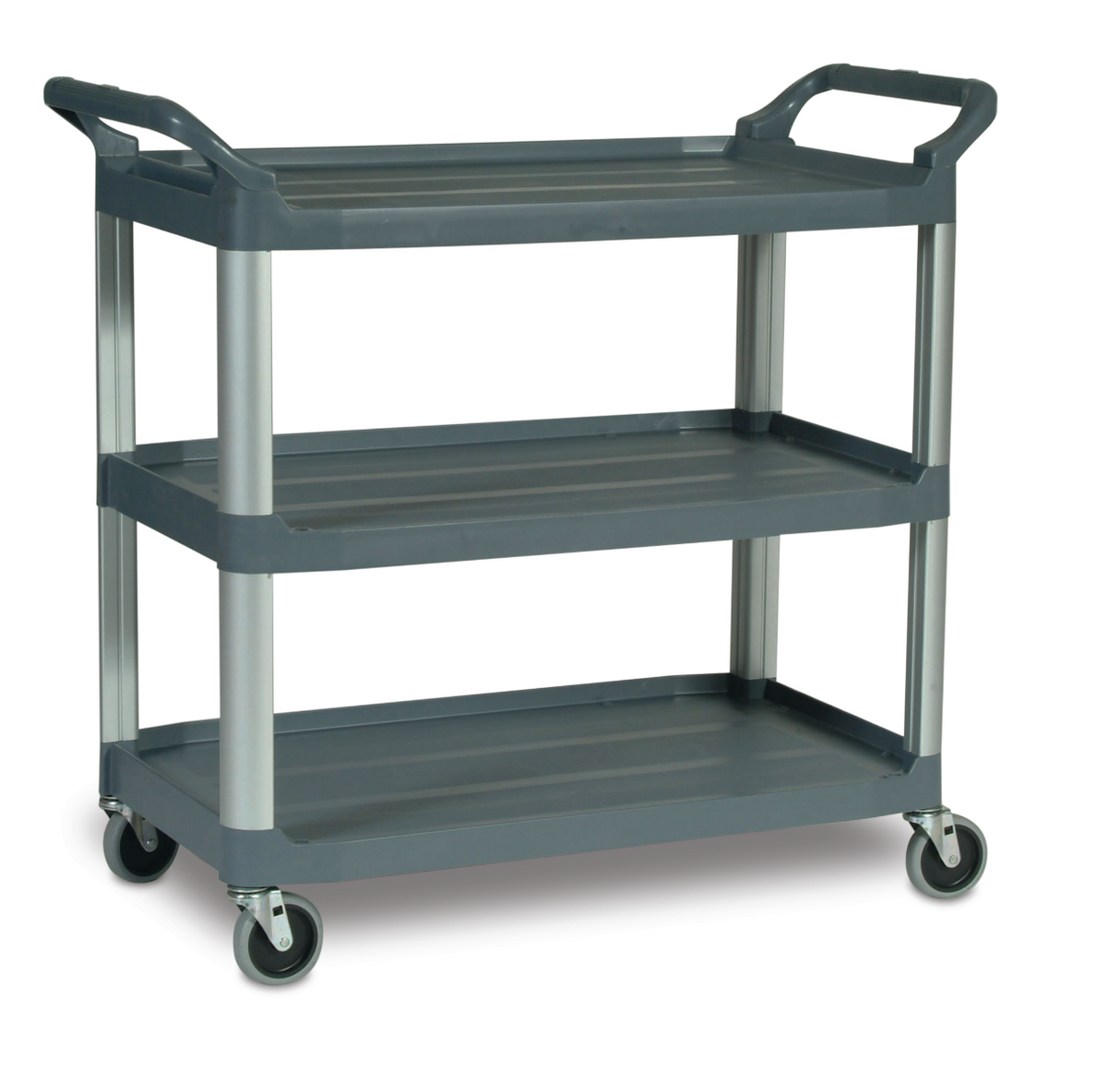 Rubbermaid FG409100GRAY Xtra 3 Shelf Utility Cart / Bus Cart 40" x 20" x 37"H - Gray - 300 lb. Capacity