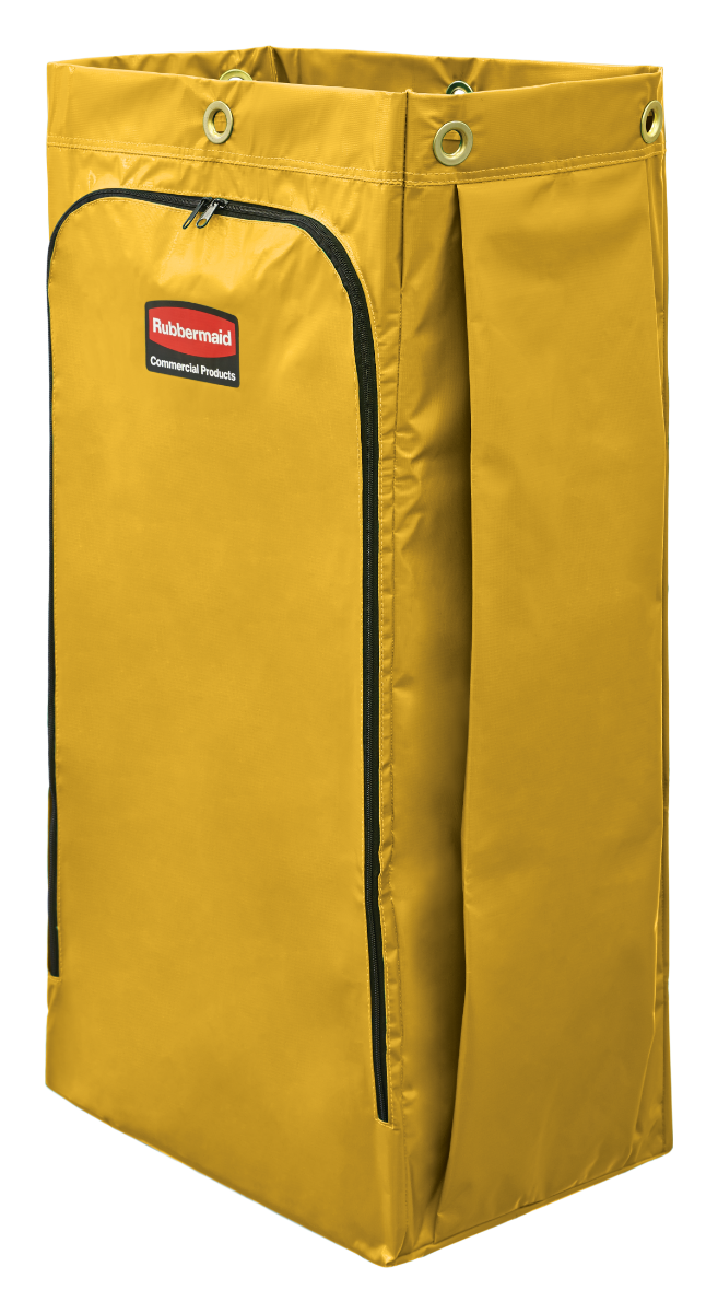 Rubbermaid 1966881 Janitorial Cart Vinyl Replacement Bag with Zipper 34 Gal. - Yellow