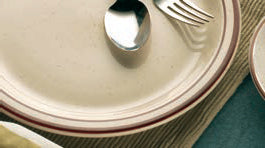 International Tableware GR-13 Granada Brown Speckle Narrow Rim Oval China Platter 11-1/2" x 9-1/4" - 12/cs