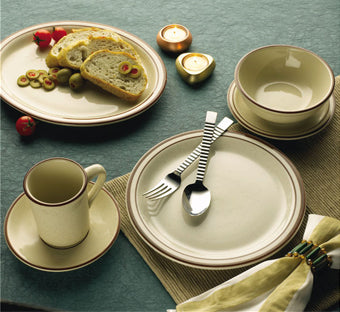 International Tableware GR-13 Granada Brown Speckle Narrow Rim Oval China Platter 11-1/2" x 9-1/4" - 12/cs