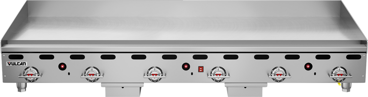 Vulcan 972RX-30 Countertop Heavy Duty Gas Griddle w/ 6 Snap-Action Thermostatic Controls and Extra Deep Plate 72" NG - 162,000 BTU