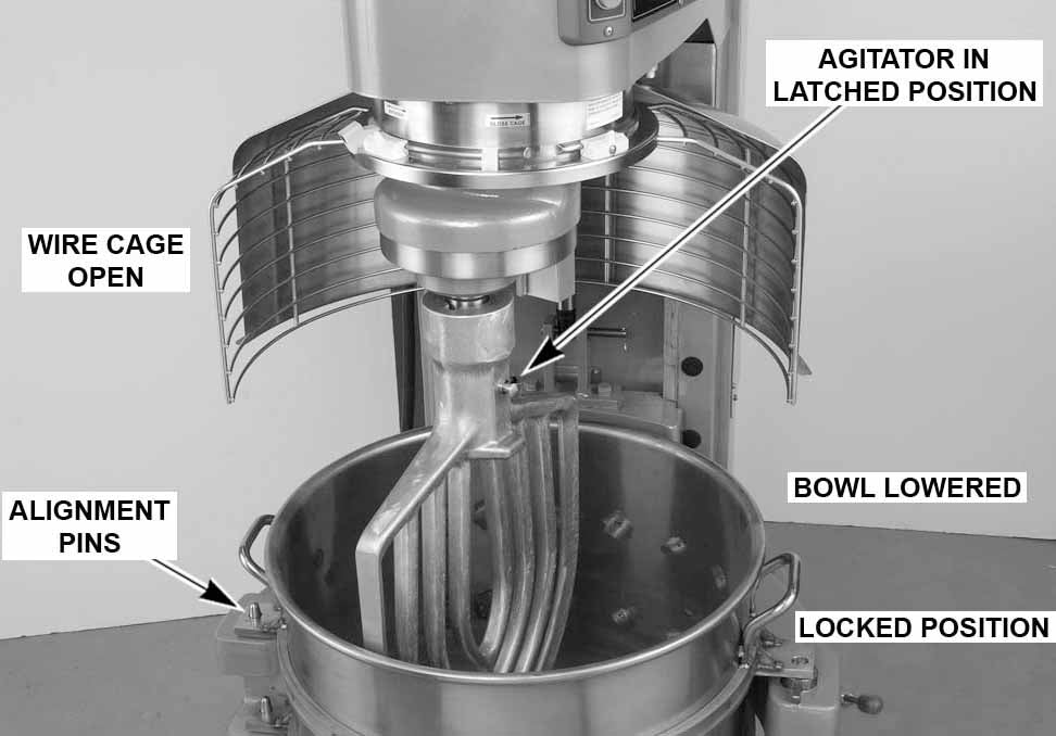 Hobart HL1400-1STD Legacy Planetary Floor Mixer with Accessories 140 Qt - 4 Fixed Speeds - 200-240v/50/60/3, 5 HP