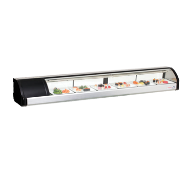 Everest Refrigeration ESC83L Countertop Refrigerated Display Case w/ Four Rear Sliding Glass Doors and Left Compressor Mount 83" - 115V