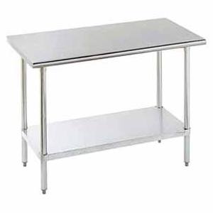Advance Tabco ELAG-242-X Special Value Stainless Steel Work Table with Adjustable Galvanized Undershelf and Legs 24" x 24"