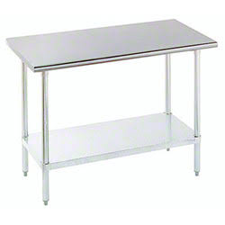 Culitek 16WT-248-E Economy 16-Gauge Stainless Steel Work Table with Adjustable Galvanized Undershelf and Legs 96" x 24"