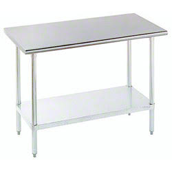 Advance Tabco ELAG-305-X Special Value Stainless Steel Work Table with Adjustable Galvanized Undershelf and Legs 60" x 30"