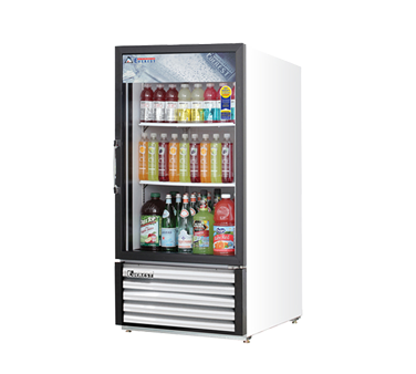 Everest Refrigeration EMGR8 Merchandiser Refrigerator White with One Glass Swing Half Door 24" - 115V
