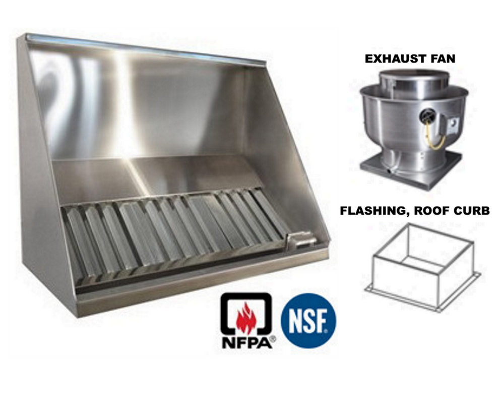 JRSVHC10-FF 10ft Jean's Concession Vent Hood with Exhaust Fan and Flashing