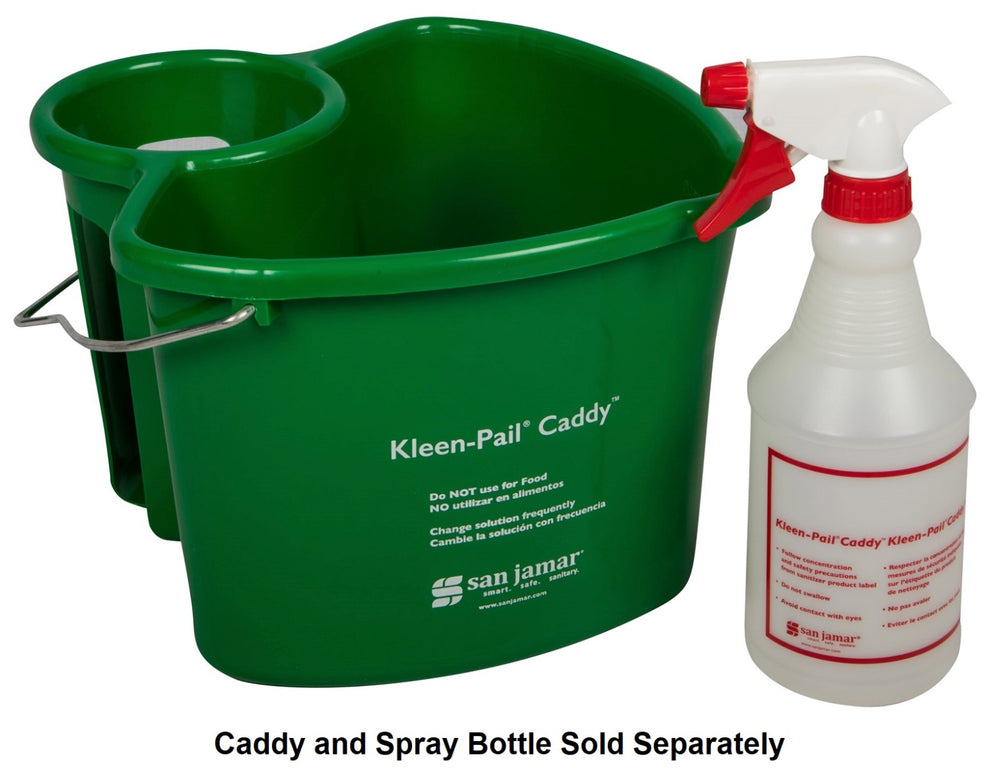 San Jamar KP550GN Kleen-Pail Green Plastic Caddy Pail 4 qt.