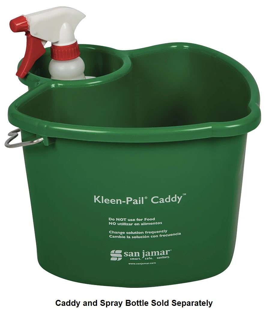 San Jamar KP550GN Kleen-Pail Green Plastic Caddy Pail 4 qt.