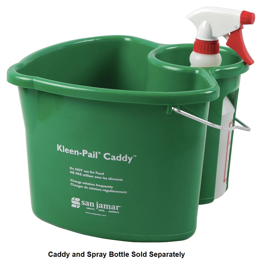 San Jamar KP550GN Kleen-Pail Green Plastic Caddy Pail 4 qt.