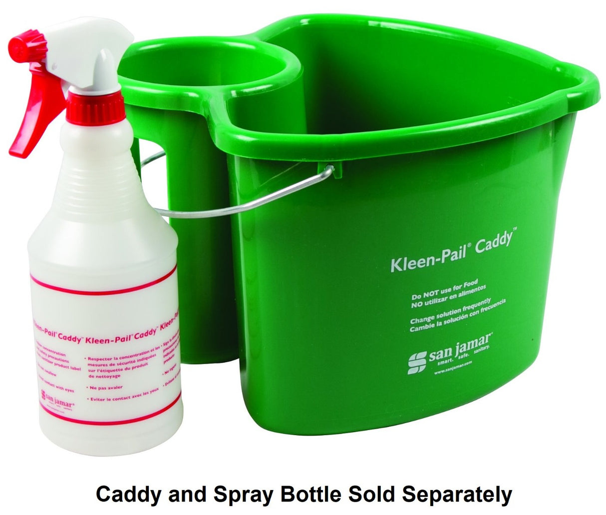 San Jamar KP550GN Kleen-Pail Green Plastic Caddy Pail 4 qt.