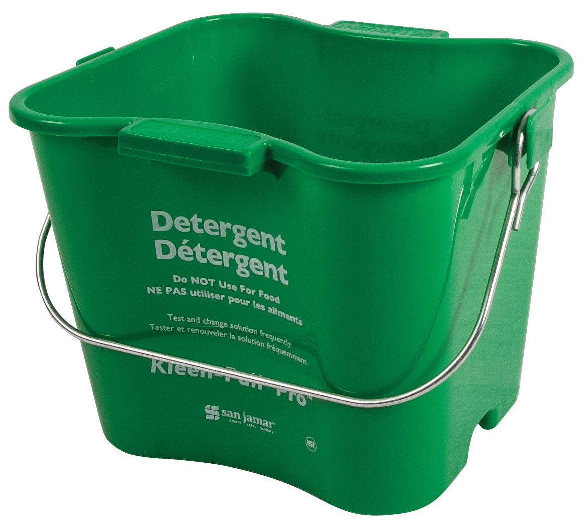 San Jamar KPP97GN Kleen-Pail Pro Green Plastic Cleaning Pail 3 qt.