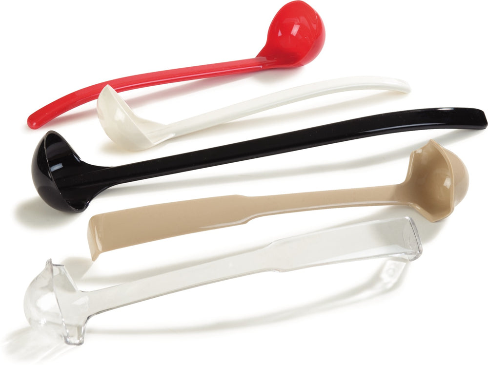 Carlisle 029503 Carly One-Piece Plastic Oval-Bowl Salad Dressing Ladle 1 oz. - 9-1/2"L - Black