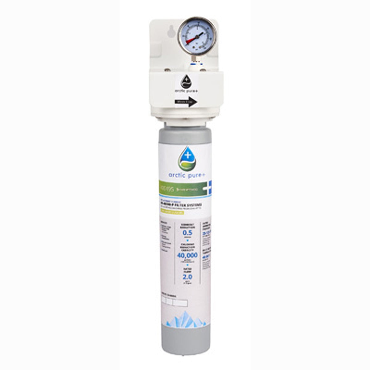 Manitowoc AR‑40000‑P Arctic Pure Plus ice machine water filter assembly dual cartridge 0.5 micron