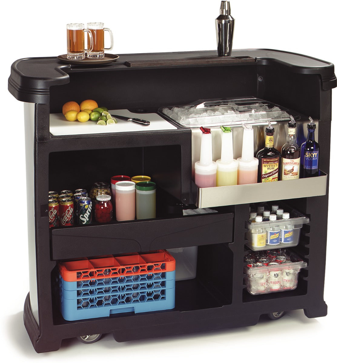 Carlisle 755003 Maximizer Portable Bar with 15 gal. Ice Bin 56" x 26-1/2" x 48" - Black