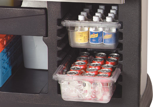 Carlisle 755003 Maximizer Portable Bar with 15 gal. Ice Bin 56" x 26-1/2" x 48" - Black